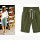 Elastische taille shorts in effen kleur voor grote maten