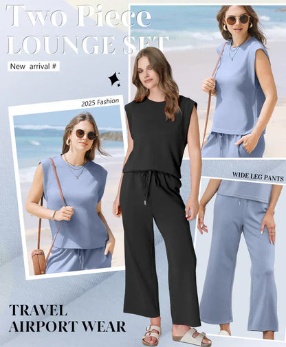 🌺Nieuwe artikelen 2025 - 50% KORTING🌺Nieuwe dames casual top met kapmouwen, wijde pijpen, cropped broek, tweedelige sets