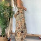 🌸Dames Sexy Spaghetti Bandjes Bloemenprint Lange Jurk