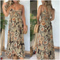 🌸Dames Sexy Spaghetti Bandjes Bloemenprint Lange Jurk