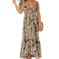 🌸Dames Sexy Spaghetti Bandjes Bloemenprint Lange Jurk
