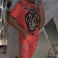 Casual Bedrukt Top Met Trekkoord Broek 2-Delige Set