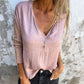 🔥 Beperkte tijd 49% UIT🔥 Dames Trendy effen kleur V Hals Lange Mouw Top