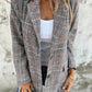 🍂Getailleerde tartan blazer met reverskraag ✈️KOOP 2  GRATIS VERZENDING✈️