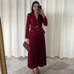 Dames Blazer met Revers & Plissé Maxi Rok Set met Bijpassende Riem – Elegant en Stijlvol ✨👗