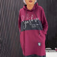 Casual Bedrukte Hoodie Jurk voor Dames met Zakken