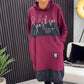 Casual Bedrukte Hoodie Jurk voor Dames met Zakken