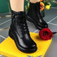Elegante warme dameslaarzen met ronde teen en pluche voering