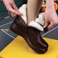 Elegante warme dameslaarzen met ronde teen en pluche voering
