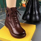 Elegante warme dameslaarzen met ronde teen en pluche voering