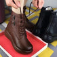 Elegante warme dameslaarzen met ronde teen en pluche voering