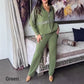 🎄🔥Dames Pailletten -Versierde effen casual 2-delige set