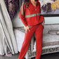 🎄🔥Dames Pailletten -Versierde effen casual 2-delige set