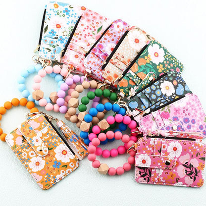 Dames Boho Stijl Kaart Tas met Kralen Armband en Sleutelhanger Kwast