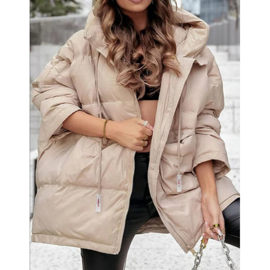 💜 LAATSTE DAG PROMOTIE - 50% KORTING💜Effen katoenen damesjas met capuchon