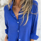🔥2026 Vrouwen Fashion Street Casual Effen Shirt Lange Mouwen Set