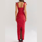 Elegante jurk met strik en split