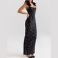 Elegante jurk met strik en split
