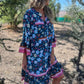 🥰Casual Bloemen Halve Mouw V-Hals Button Down Jurk
