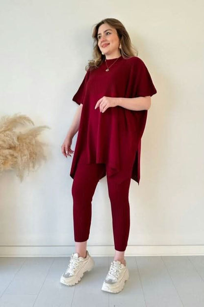 【🔥LAAGSTE PRIJS VAN DE DAG】✨NIEUWE TWEEDELIGE STRETCH GEBREIDE SET