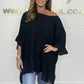 🔥Zomeruitverkoop 41% korting🔥Loose Pleated Off Shoulder Blouses for Women
