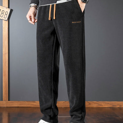 Casual warme stretchbroek voor heren met trekkoord
