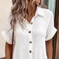 🌷Uitverkoop 50% korting💥Damesknoopjes Kort mouw Pocket Casual shirt jurk