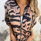 Bomberjack met rits en zebraprint voor dames in de herfst