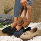 🔥Laatste dag promotie 50% korting - Comfortabele zachte dames loafers in vintage stijl met strik