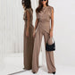 Elegante tweedelige set in effen kleur voor dames