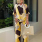 Damesmode Losse Top & Broek met Halve Mouwen Tweedelige Set