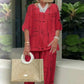 Damesmode Losse Top & Broek met Halve Mouwen Tweedelige Set