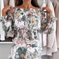 🌷❤️‍🔥Set met bloemenpatroon: off-shoulder blouse & maxirok