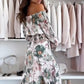 🌷❤️‍🔥Set met bloemenpatroon: off-shoulder blouse & maxirok