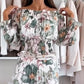 🌷❤️‍🔥Set met bloemenpatroon: off-shoulder blouse & maxirok