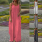 Dames losse jumpsuit met wijde pijpen en zakken