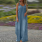 Dames losse jumpsuit met wijde pijpen en zakken