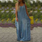 Dames losse jumpsuit met wijde pijpen en zakken