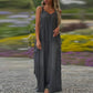 Dames losse jumpsuit met wijde pijpen en zakken