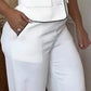 Vrouwen Één Schouder Top & Wijde Broek Set