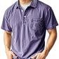 Heren Retro Casual Korte Mouwen Overhemd met Kraag, Voorzak en Knoopsluiting