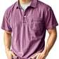 Heren Retro Casual Korte Mouwen Overhemd met Kraag, Voorzak en Knoopsluiting