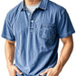 Heren Retro Casual Korte Mouwen Overhemd met Kraag, Voorzak en Knoopsluiting