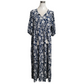 Elegante lange damesjurk met V-hals en bloemenprint