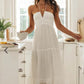 Elegante damesjurk met spaghettibandjes en sexy diepe V-hals