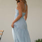 Elegante damesjurk met spaghettibandjes en sexy diepe V-hals