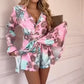 📣Limited Edition 50% UIT📣 Prijsdalingen Vrouwenmode Bloemen Taille-afslankende Lange Mouw Jurk