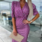 Womenswear Gedrukte Bubble Mouw V-Hals Korte Mouw V-Hals Taillejurk