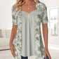 Onregelmatige gebloemde patchwork top voor dames