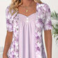 Onregelmatige gebloemde patchwork top voor dames